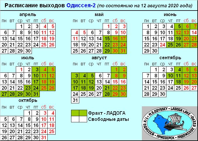 Актуальное расписание 2020 Актуальное расписание 2020