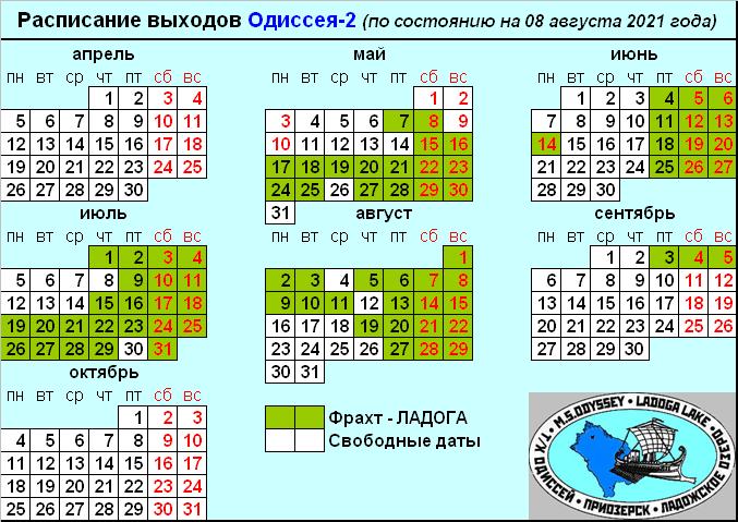 Актуальное расписание 2021