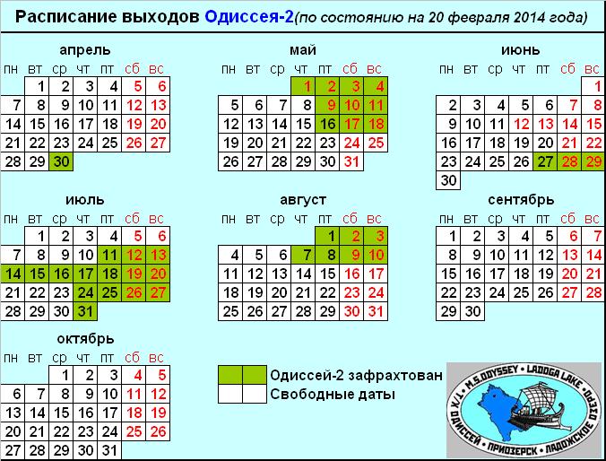 Актуальное расписание 2014 Актуальное расписание 2014