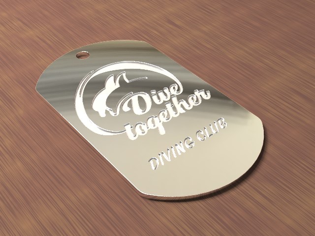 Жетон для дайвера. Серебро 925 пробы около 11 грамм.